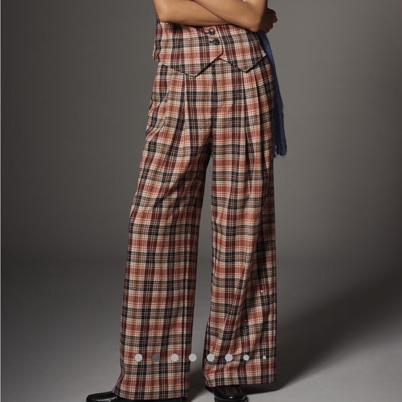 Maeve Pants - The Avery Sparkle Pleated Wide-Leg Trousers by Maeve